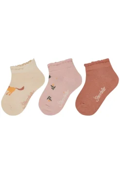 Sneaker Socken 3er Pack Pferd und Blumen