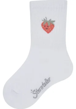 Socken Erdbeere – Lang mit Rippen & Fruchtmotiv