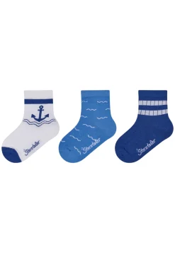 Socken 3er Pack Anker Wellen