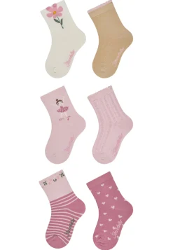 Socken 6er Pack Blumen Herzen