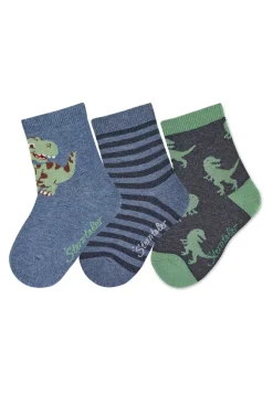 Socken 3er-Pack Dino & Ringel, aus Baumwollmix