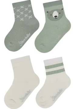 Socken 4er Pack mit Bären- und Geomustern