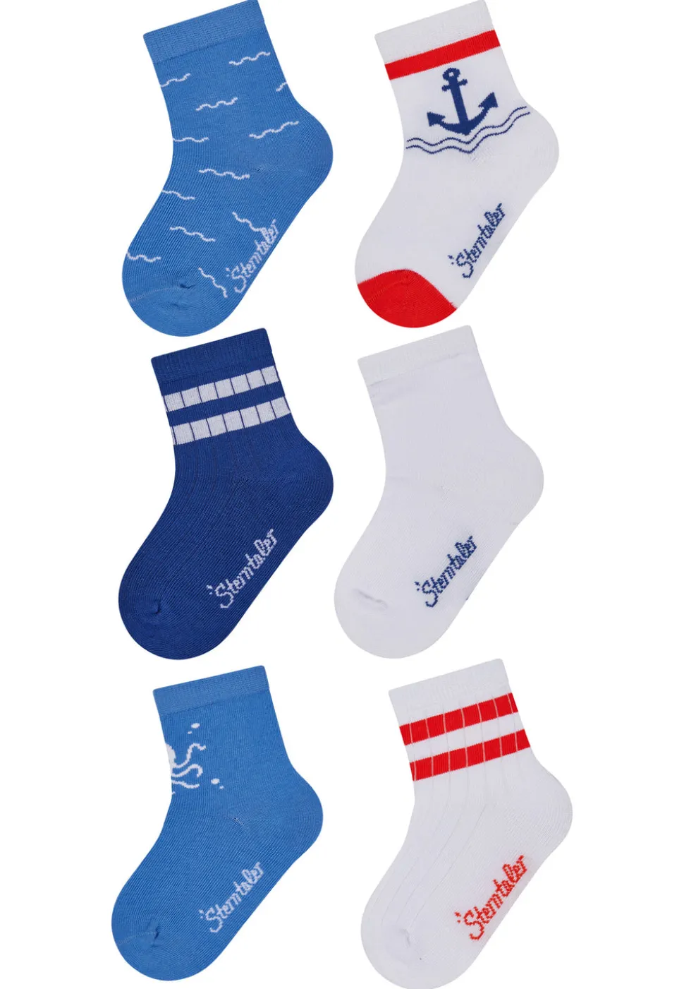 Socken 6er Pack mit maritimen Motiven