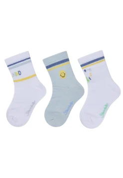 Socken 3er Pack mit Schulkind- und Smiley-Motiven