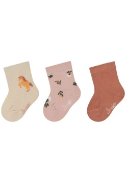 Socken 3er Pack Pferd Blumen