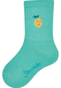 Socken Zitrone – Lang mit Rippen & Fruchtmotiv