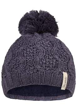 Strickmütze mit Bommel uni