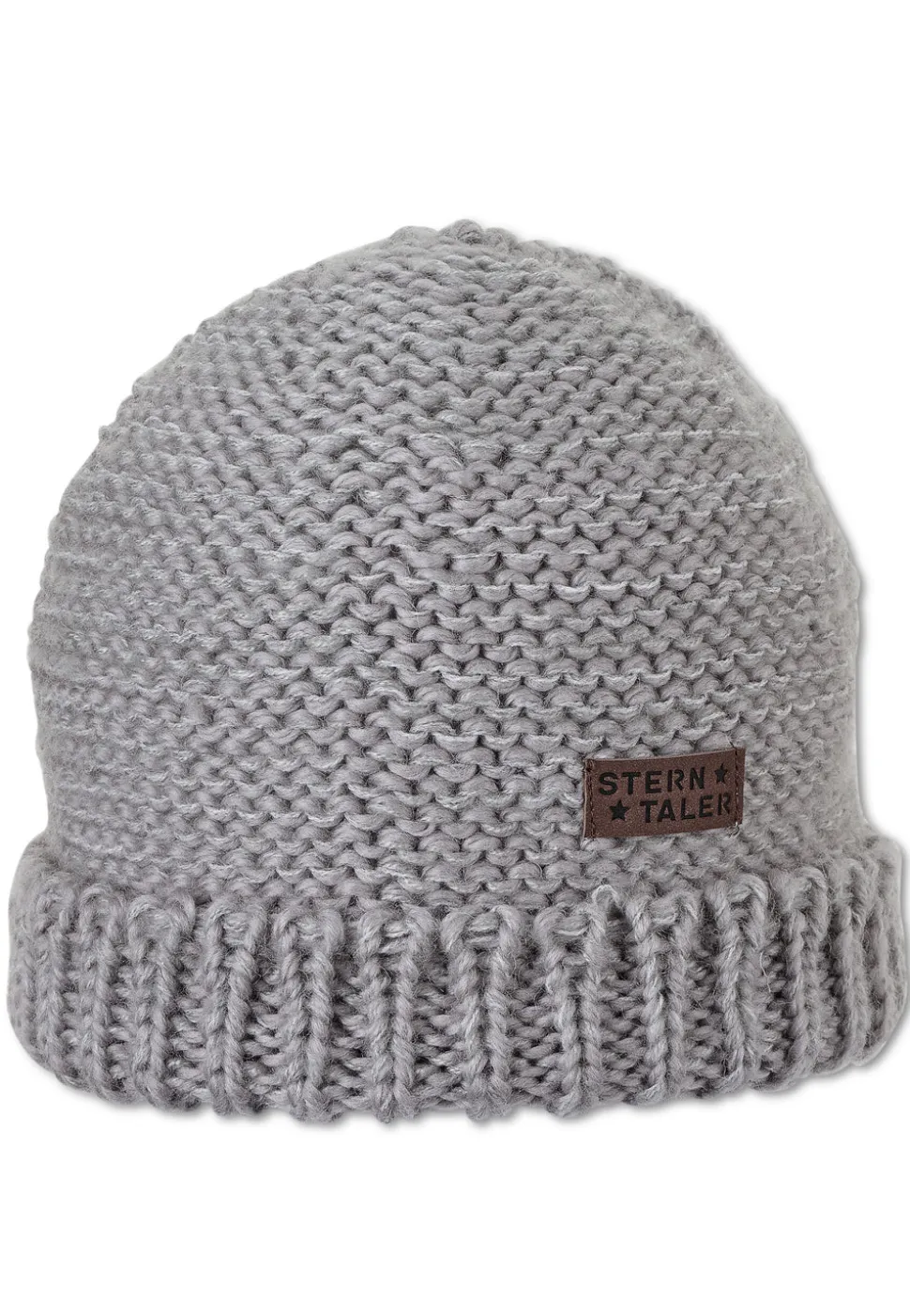 Strickmütze mit Umschlag und Logo-Patch