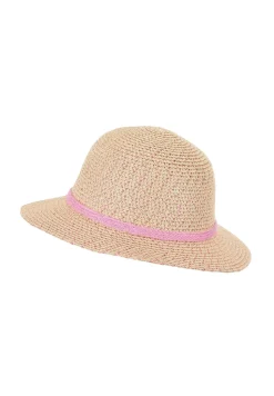 Strohhut Mädchen mit rosa Pailetten