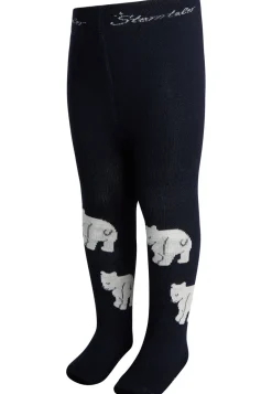 Strumpfhose aus Wolle mit Eisbär-Motiv