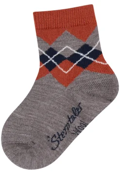 Wollsocken kariert mit hohem Wollanteil