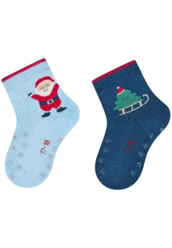 ABS Krabbelsocken 2er Pack Santa und Tannenbaum