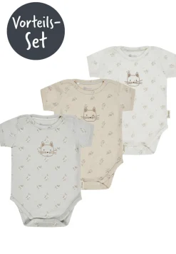 3er-Set Kurzarm-Body Lilly mit Blumenprint